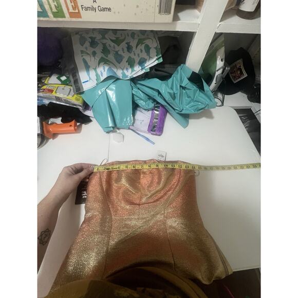 Express Women’s Gold Shimmer Sleeveless Mini Dress Size 4 NWT cocktail - Picture 12 of 15